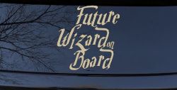 Future Wizard on Board Baby on Board Potter Sci Fi Car or Truck Window Vinyl Decal Sticker (Desert Sand)