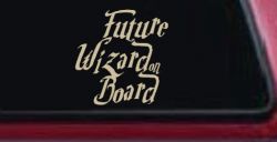 Future Wizard on Board Baby on Board Potter Sci Fi Car or Truck Window Decal Sticker (Desert Sand)