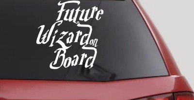 Future Wizard on Board Baby on Board Potter Sci Fi Car or Truck Window Vinyl Decal Sticker