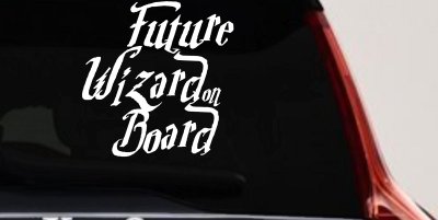 Future Wizard on Board Baby on Board Potter Sci Fi Car or Truck Window Vinyl Decal Sticker