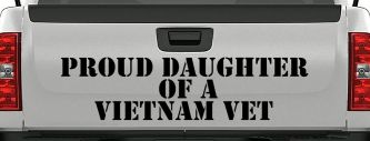 Proud Daughter of a Vietnam Vet Military Car or Truck Window Decal Sticker (Black)