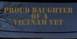 Proud Daughter of a Vietnam Vet Military Car or Truck Window Decal Sticker (Gold)
