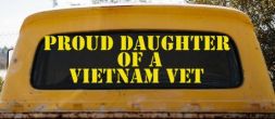 Proud Daughter of a Vietnam Vet Military Car or Truck Window Decal Sticker (Yellow)