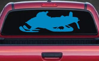 Snowmobile Snow Mobile Off Road Car or Truck Window Vinyl Decal Sticker (Blue)