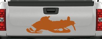 Snowmobile Snow Mobile Off Road Car or Truck Window Vinyl Decal Sticker (Nut Brown)
