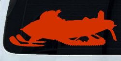 Snowmobile Snow Mobile Off Road Car or Truck Window Decal Sticker (Orange Red)