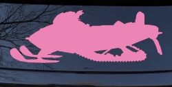 Snowmobile Snow Mobile Off Road Car or Truck Window Vinyl Decal Sticker (Pink)