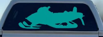 Snowmobile Snow Mobile Off Road Car or Truck Window Decal Sticker (Turquoise)