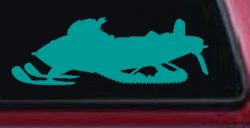 Snowmobile Snow Mobile Off Road Car or Truck Window Decal Sticker (Turquoise)