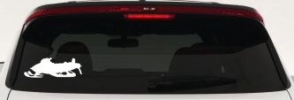 Snowmobile Snow Mobile Off Road Car or Truck Window Vinyl Decal Sticker (White)