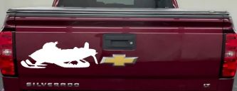 Snowmobile Snow Mobile Off Road Car or Truck Window Vinyl Decal Sticker (White)