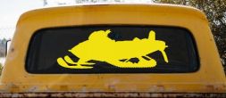 Snowmobile Snow Mobile Off Road Car or Truck Window Vinyl Decal Sticker (Yellow)