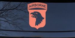 101st Airborne Division Military Car or Truck Window Decal Sticker (Coral)