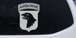 101st Airborne Division Military Car or Truck Window Decal Sticker (Light Gray)