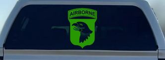 101st Airborne Division Military Car or Truck Window Decal Sticker (Lime)