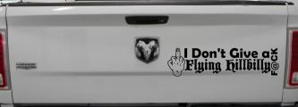 I Don't Give a Flying Hillbilly F@ck Country Car or Truck Window Decal Sticker (Black)