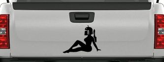 Boba Fett Mudflap Girl Sci Fi Car or Truck Window Vinyl Decal Sticker (Matte Black)