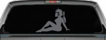 Boba Fett Mudflap Girl Sci Fi Car or Truck Window Decal Sticker (Silver)