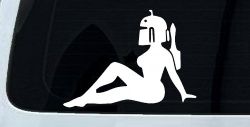 Boba Fett Mudflap Girl Sci Fi Car or Truck Window Decal Sticker