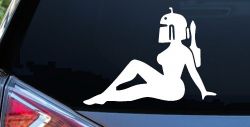 Boba Fett Mudflap Girl Sci Fi Car or Truck Window Decal Sticker