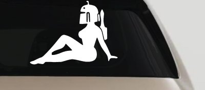 Boba Fett Mudflap Girl Sci Fi Car or Truck Window Vinyl Decal Sticker