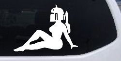 Boba Fett Mudflap Girl Sci Fi Car or Truck Window Decal Sticker