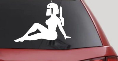Boba Fett Mudflap Girl Sci Fi Car or Truck Window Vinyl Decal Sticker