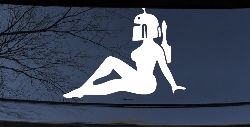 Boba Fett Mudflap Girl Sci Fi Car or Truck Window Decal Sticker