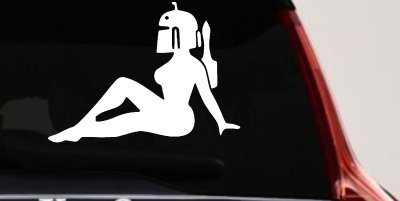 Boba Fett Mudflap Girl Sci Fi Car or Truck Window Vinyl Decal Sticker