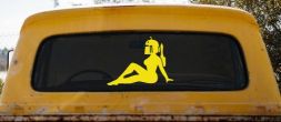 Boba Fett Mudflap Girl Sci Fi Car or Truck Window Decal Sticker (Yellow)