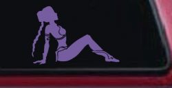 Princess Leia Car or Truck Window Vinyl Decal Sticker (Purple)