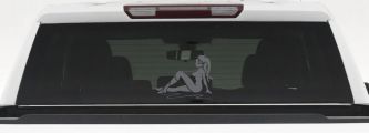 Jabba the Hutt Dancer Car or Truck Window Vinyl Decal Sticker (Silver)