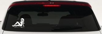 Jabba the Hutt Dancer Car or Truck Window Decal Sticker (White)