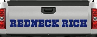 REDNECK RICH Country Car or Truck Window Decal Sticker (Navy)