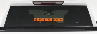REDNECK RICH Country Car or Truck Window Vinyl Decal Sticker (Orange)