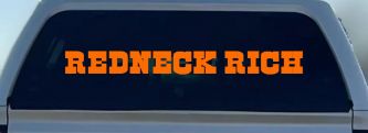 REDNECK RICH Country Car or Truck Window Decal Sticker (Orange)