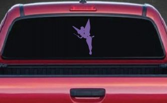 Tinkerbell Tinker Bell Flying with Wand Fairy Tale Cartoons Car or Truck Window Vinyl Decal Sticker (Purple)