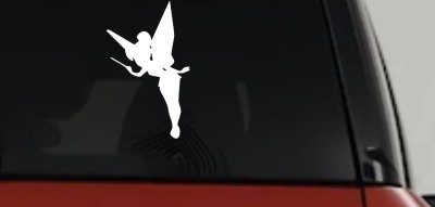 Tinkerbell Tinker Bell Flying with Wand Fairy Tale Cartoons Car or Truck Window Vinyl Decal Sticker
