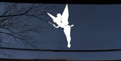 Tinkerbell Tinker Bell Flying with Wand Fairy Tale Cartoons Car or Truck Window Decal Sticker