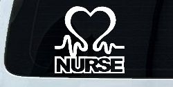 Nurse Heart in Heart Beat Car or Truck Window Decal Sticker