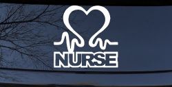 Nurse Heart in Heart Beat Car or Truck Window Decal Sticker