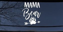 Mama Bear with Paw and Arrow Car or Truck Window Decal Sticker