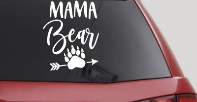 Mama Bear with Paw and Arrow Car or Truck Window Vinyl Decal Sticker