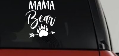 Mama Bear with Paw and Arrow Car or Truck Window Vinyl Decal Sticker