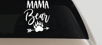 Mama Bear with Paw and Arrow Car or Truck Window Vinyl Decal Sticker
