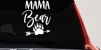 Mama Bear with Paw and Arrow Car or Truck Window Vinyl Decal Sticker
