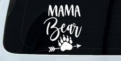Mama Bear with Paw and Arrow Car or Truck Window Decal Sticker