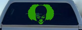 Pennywise the It Clown Sci Fi Car or Truck Window Decal Sticker (Lime)