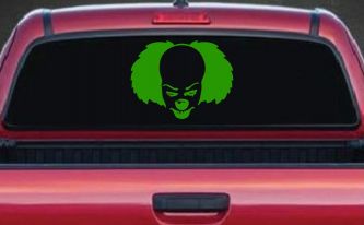 Pennywise the It Clown Sci Fi Car or Truck Window Decal Sticker (Lime)
