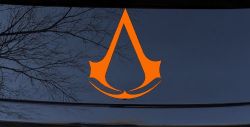 Assassin’s Creed Symbol Sci Fi Car or Truck Window Decal Sticker (Orange)
